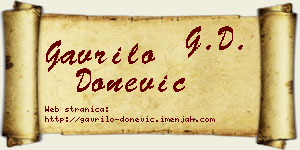 Gavrilo Donević vizit kartica